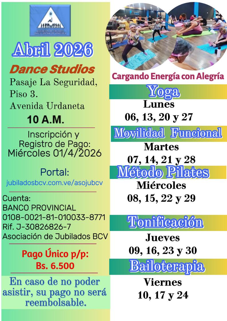 ACTIVIDADES DEPORTIVAS – ABRIL 2026